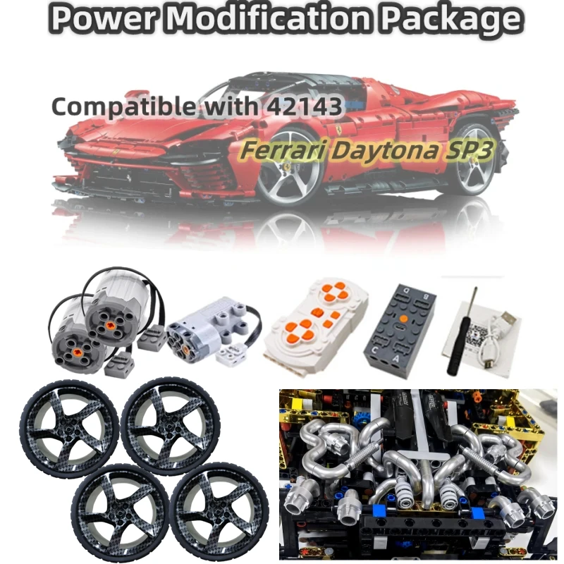 Set Di Luci A Led Per Motore Rimontato Accessori Per Motori Telecomandati Compatibili Lego 42143 Ferrari Daytona Sp3 Building Blocks Brick