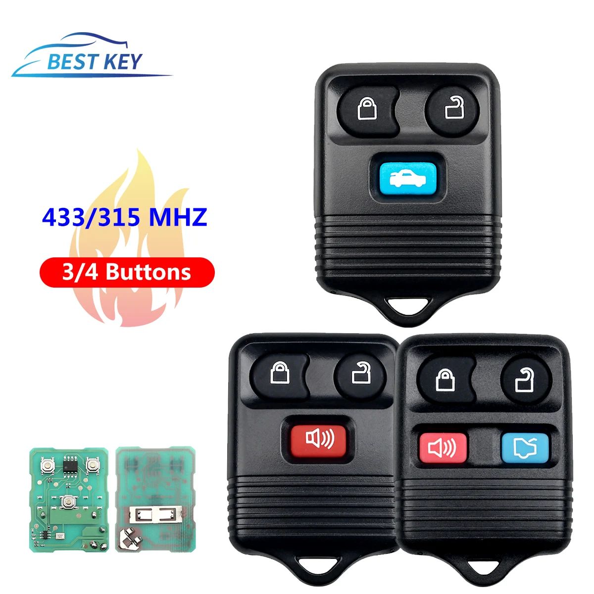 Best Key Car Key Fob 4 Pulsanti Remote Car Key Keyless Entry Fob Per Ford Transit Mk6 Connect 2000 2001 2002 2003 2004 2005 2006