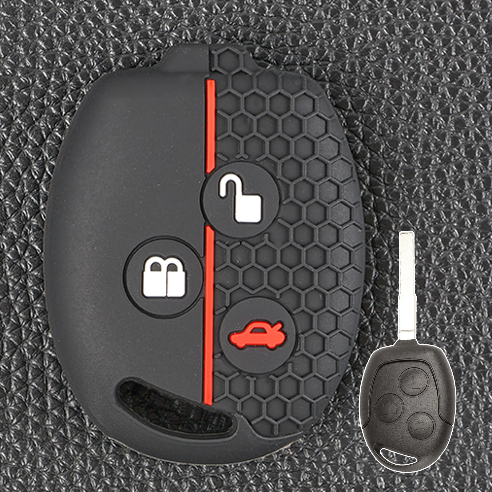 Custodia In Silicone A 3 Pulsanti Keyless Entry Key Fob Chain Cover Shell Protect Per Ford Transit Connect Courier Fiesta Focus Cabriolet