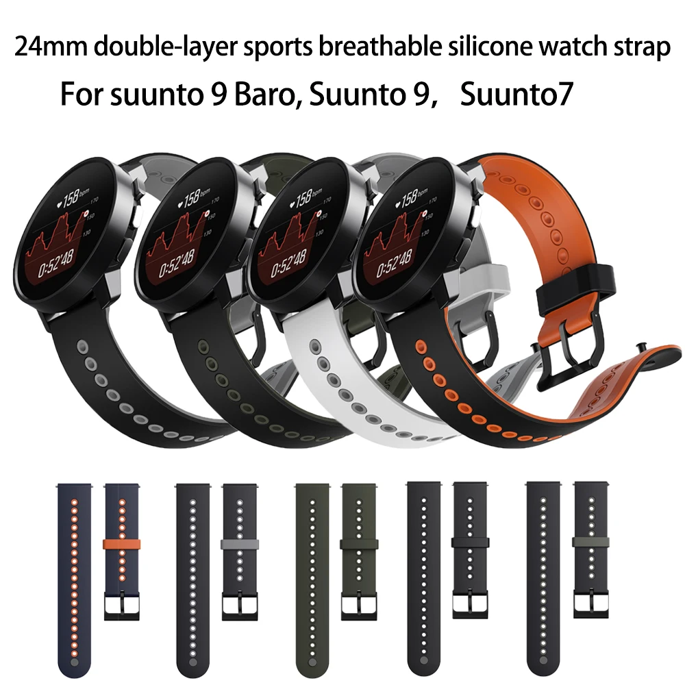 Per Suunto 9 7 Sostituisci Cinturino Da Polso Cinturino Sportivo In Silicone Morbido Bicolore Per Suunto 7 Suunto 9 Baro/9 Spartan/9 Cinturino Gps