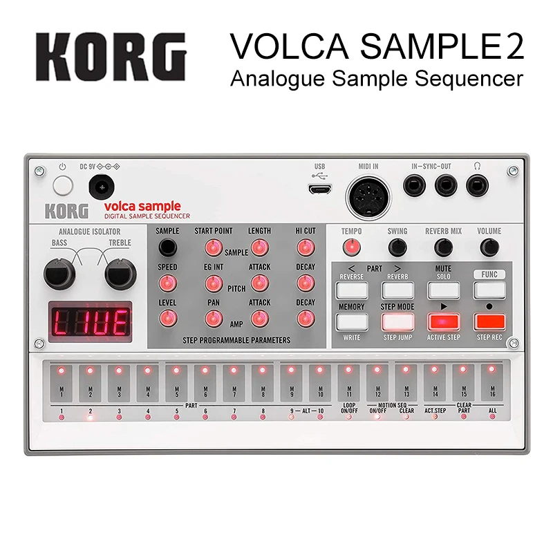 Korg Volca Campione 2 Riproduzione Ritmo Macchina Tdebole, Riproduzione E Sequenza Campioni Stile Volca