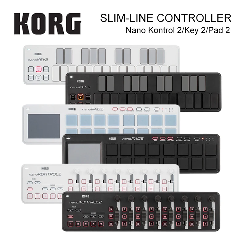 Korg Nanokey2 Nanopad2 Nanokontrol2 Midi Pad Usb Slim-Line 16 Pad Tripper Con Cavo Usb Nanokey Nanopad Nanokontrol