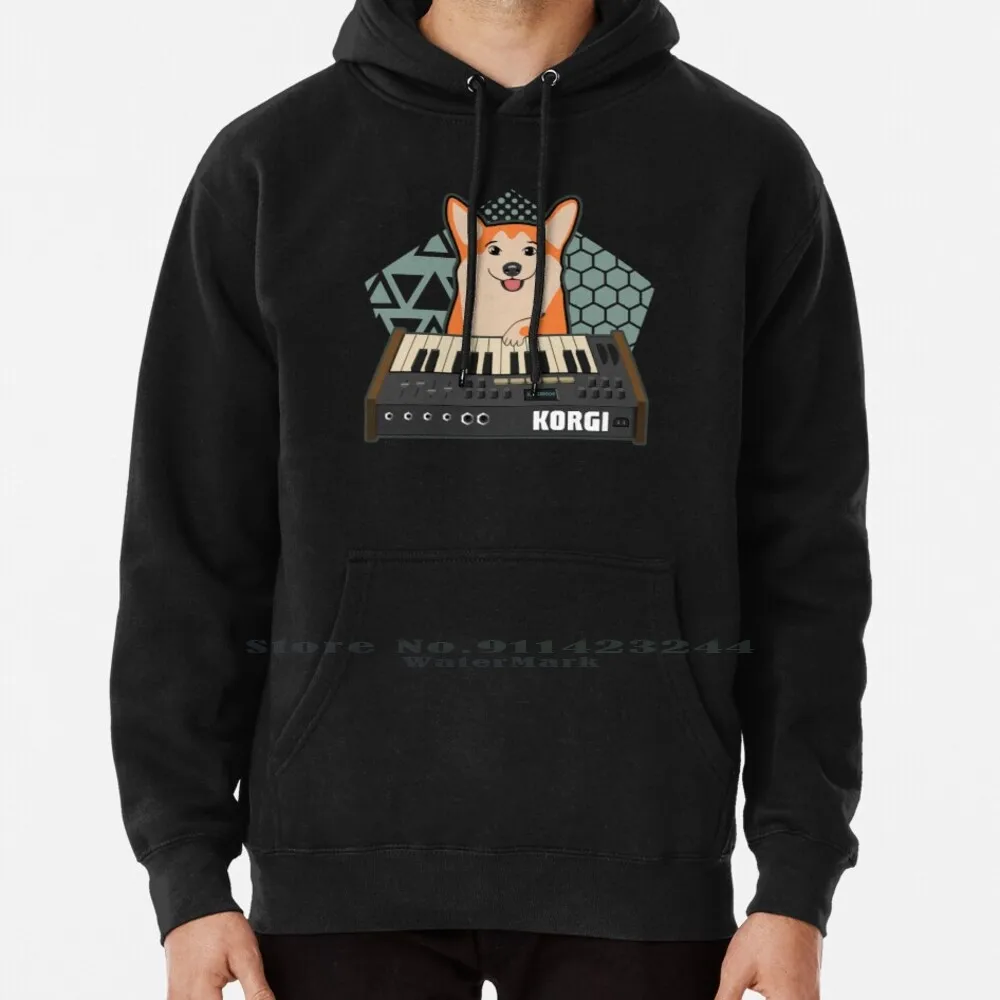 Divertente Sintetizzatore Fan Korgi Corgi Dog Lover Felpa Con Cappuccio Maglione 6Xl Cotone Korg Funny Dog Welsh Corgi Pembroke Corgi Synthwave Carino