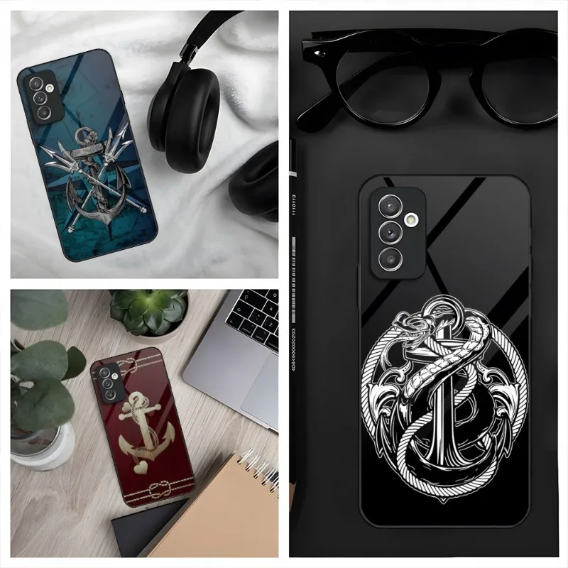 Custodia Per Telefono Nautica Anchor Per Samsung S30 S32 S20 S23 S21 S9 S8 S10E Note 20 10 Pro Ultra Plus Cover In Vetro