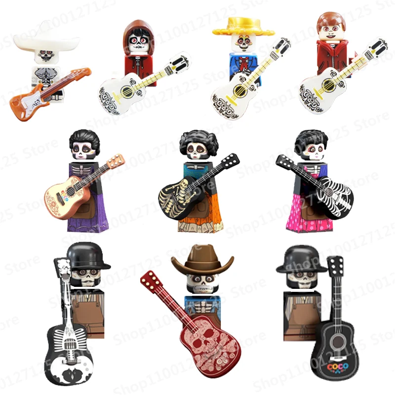 Kt1002 Disney Movies Coco Miguel Riveras Ettore Ernesto De La Anime Cartoon Bricks Mini Action Toy Figures Building Blocks Gift