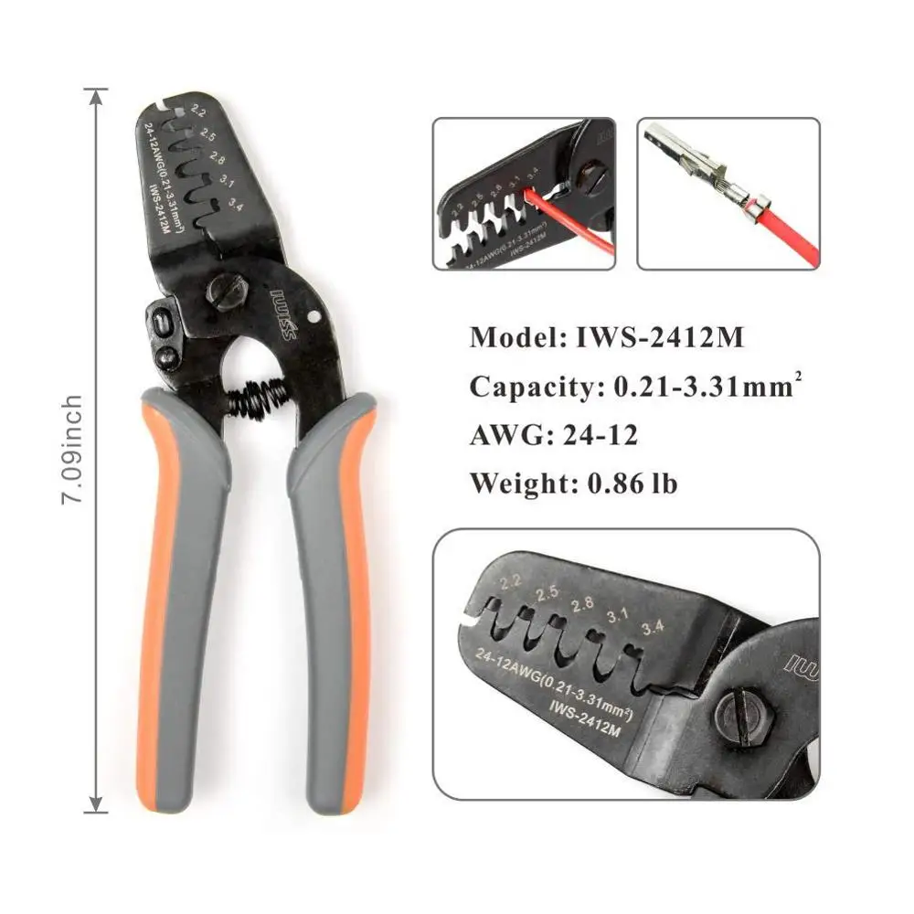 Iws-2412M/Iws-2820M Attrezzi Di Piegatura Per La Marmellata Tyco Molex Jst Terminale E Il Connettore Multi-Funzione Wire Stripper Cable Cutter Pinza