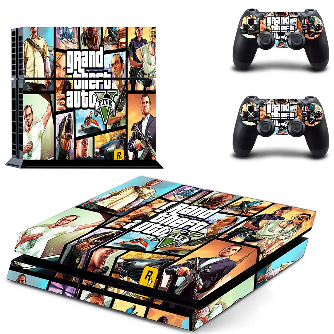 Grand Theft Auto Gta 5 Ps4 Skin Sticker Decalcomanie Cover Per Ps4 Fat Console & Controller Skin Vinyl