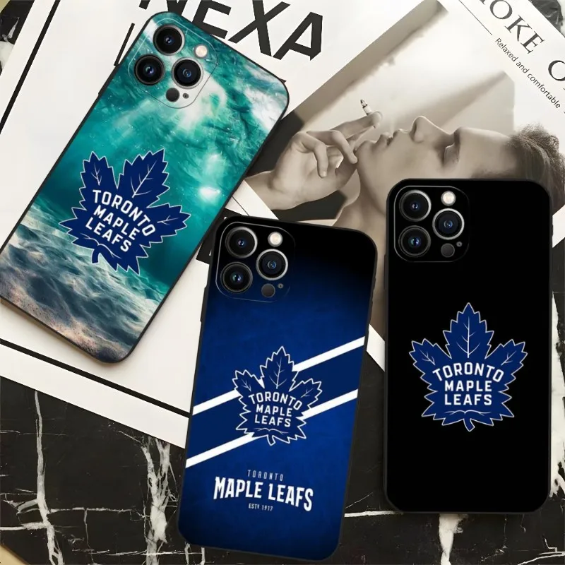 Custodia Per Telefono Hockey Su Ghiaccio Maple Leafs Per Iphone 14 Pro 13 Mini 11 12 Max Xr X Xs 7 8 Plus 6 Cover