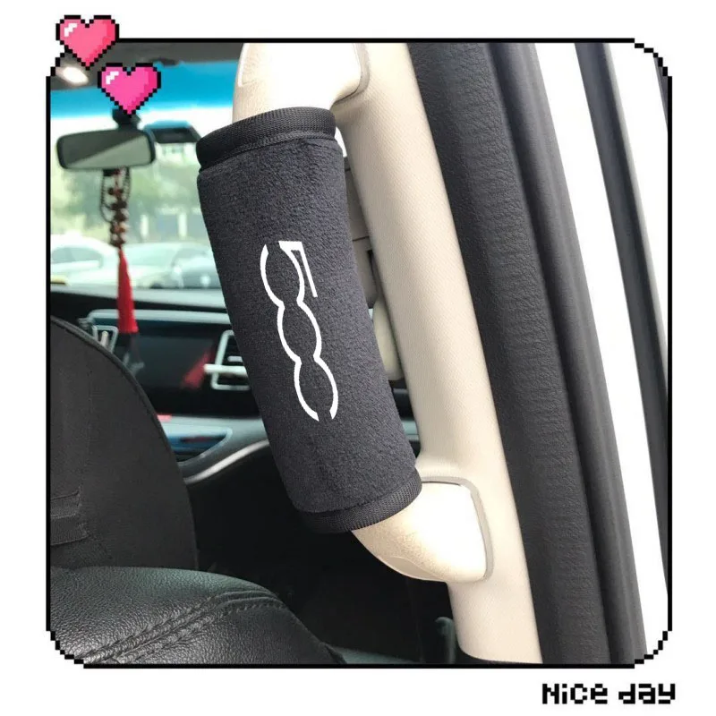 2Pcs Car Inner Roof Handle Cover Car Door Bracciolo Pull Pad Per Fiat 500 500C 2012 500X 500L Abarth 695 Accessori Auto