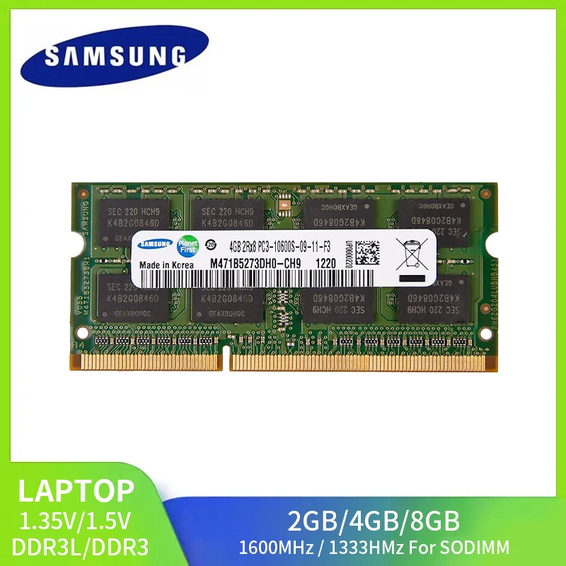 1/2 Pz Samsung Ram Laptop Ddr3L Ddr3 8Gb 4Gb 2Gb 1333Mhz 1600Mhz So-Dimm Pc3-10600 12800 Notebook 1.3V/1.5V Pc3 Ram Memoria