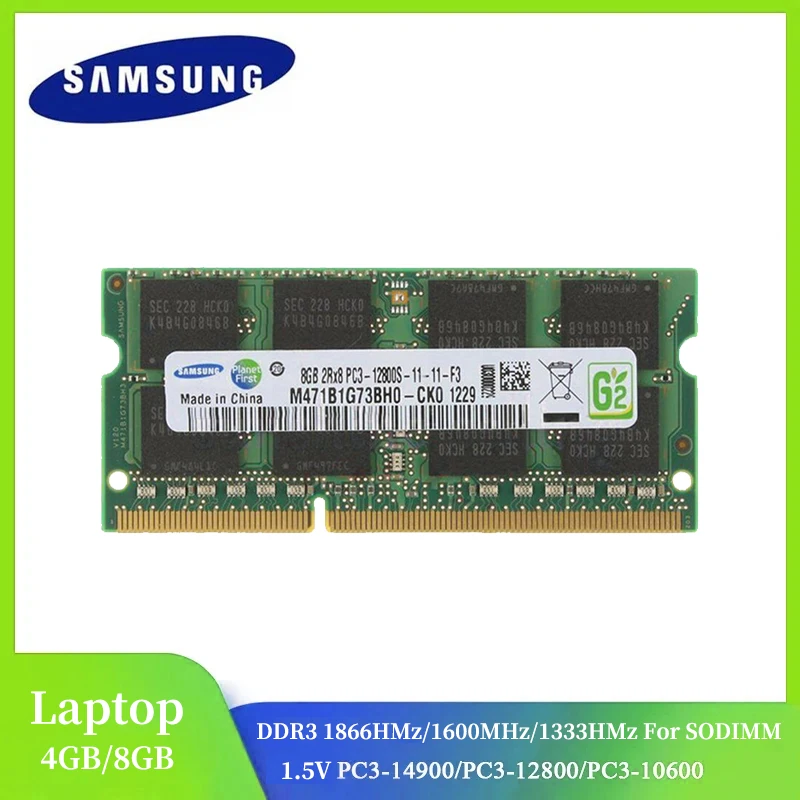1/2 Pz Samsung Ram Laptop Ddr3 8Gb 4Gb 1333Mhz 1600Mhz 1866Mhz So-Dimm Pc3-10600 12800 14900 Notebook 1.5V Pc3 Ram Memoria
