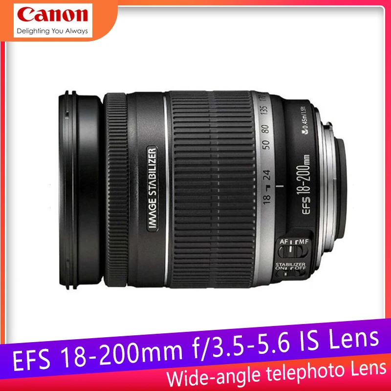 Canon 18-200 Is Lens Efs 18-200Mm F/3.5-5.6 Is Lenti Per Canon 600D 650D 700D 750D 760D 60D 70D 80D 7D Rebel T3I T5I Macchina Fotografica