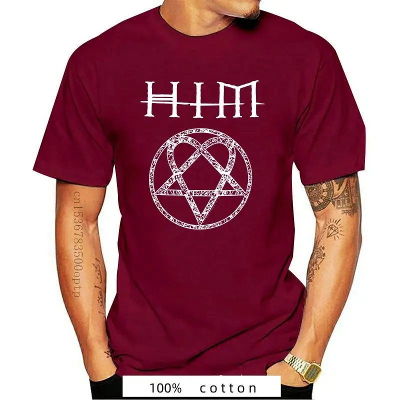 New O Neck T Shirt Uomo Him H I M Ornato Heartagram Logo Mens Black T Shirt Ville Valo Mikko Lindstrom