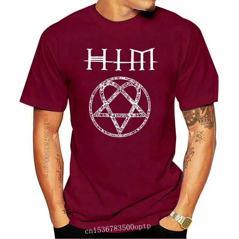 New O Neck T Shirt Uomo Him H I M Ornato Heartagram Logo Mens Black T Shirt Ville Valo Mikko Lindstrom