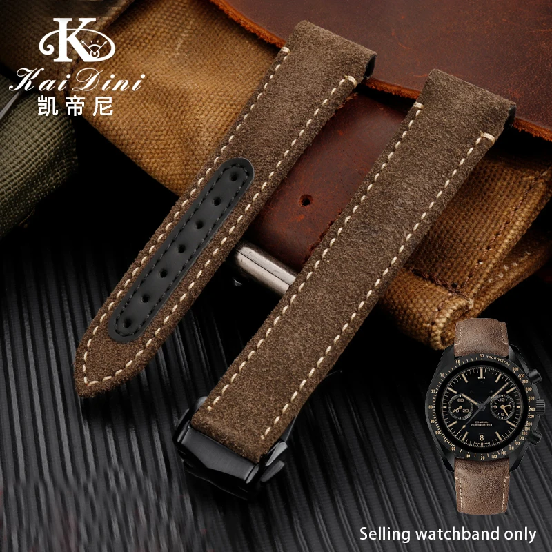 Cinturino In Pelle Da Uomo Adatto Per Omega Omega Super Series Moon Dark Face 311.92.44 Orologio Cinturino In Pelle Vintage 21Mm