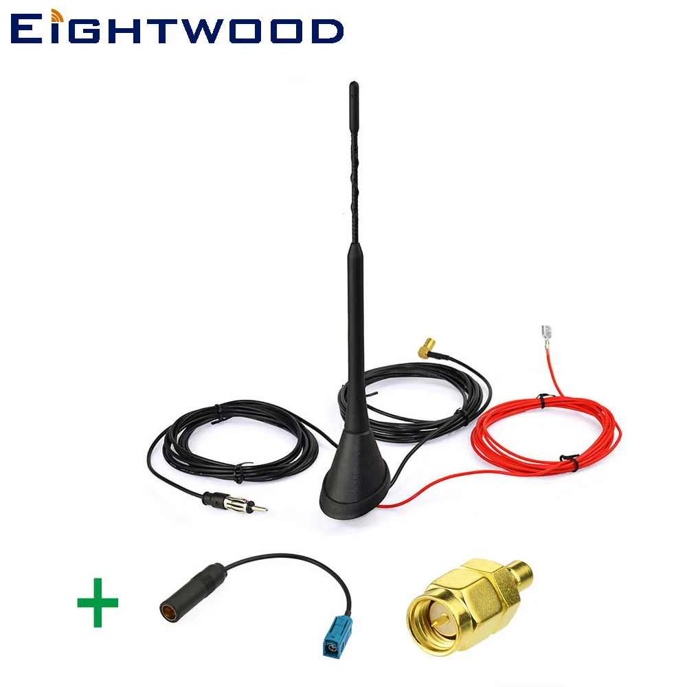 Ightwood Amplificato Auto Auto Dab Radio Am Fm Antenna Tetto Antenna E Cavo Adattatore Di Ricambio Per Alpine Jvc Sony Kenwood Dab +