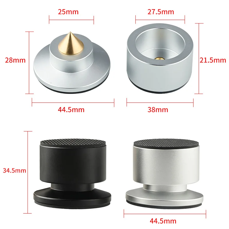 Amplificatore Audio In Lega Di Alluminio A 4 Pezzi Grey Knight Con Prigionieri Del Piede Dell'Ammortizzatore, Cuscinetti Del Piede Hifi, Altoparlante 