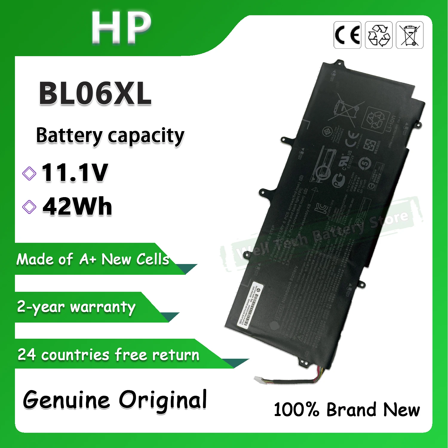 Nuova Batteria Per Laptop Bl06 Bl06Xl Originale Per Hp Elitebook 1040 Elitebook Folio Serie 1040 Elitebook Folio Serie 1040 G0
