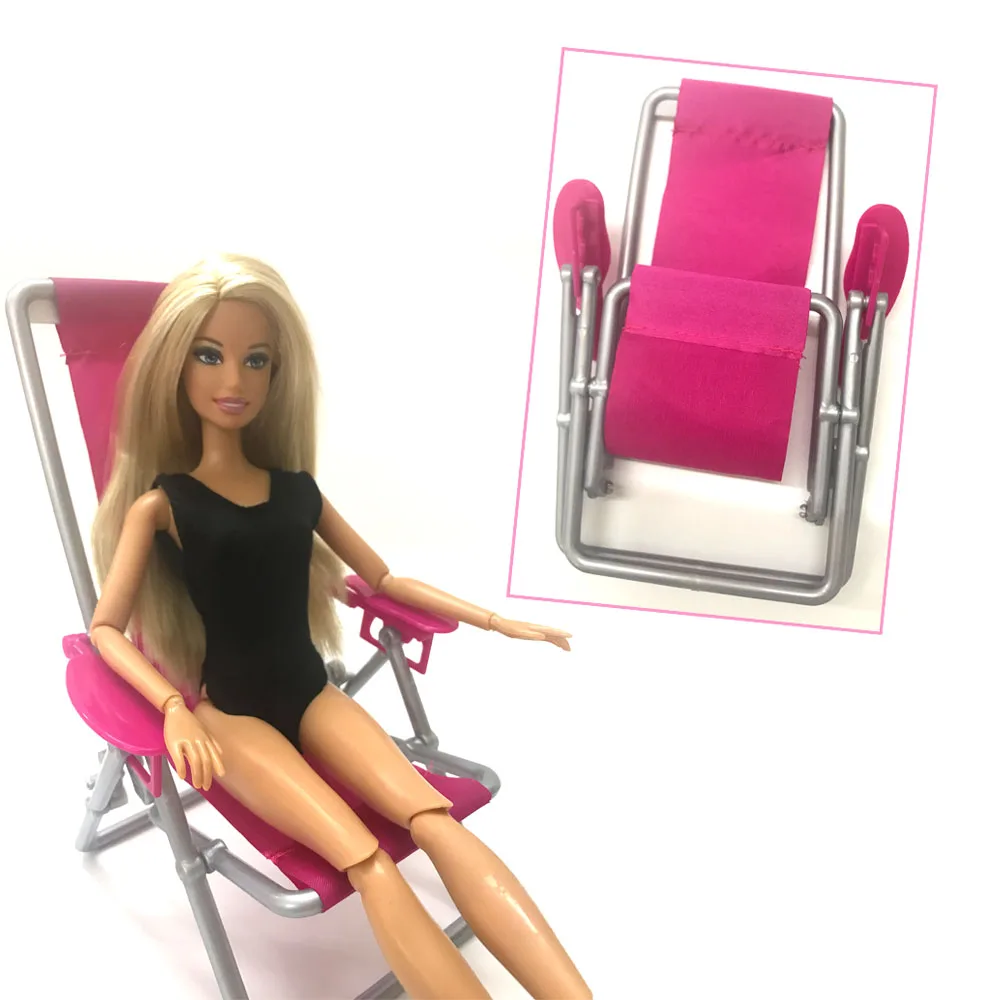 Nk One Pcs Doll Accessori In Plastica Princes Doll Beach Sedia Pieghevole Dream House Divano Poltrona Mobili Per Barbie Doll Toys