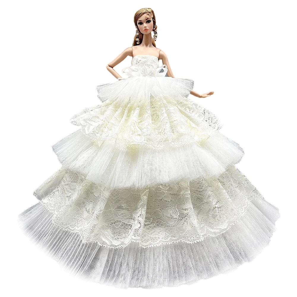 Nk Princess Abito Da Sposa Per Barbie Doll Clothes Party White Lace Abbigliamento Abbigliamento Moda Accessori Gonna Dream House Toys