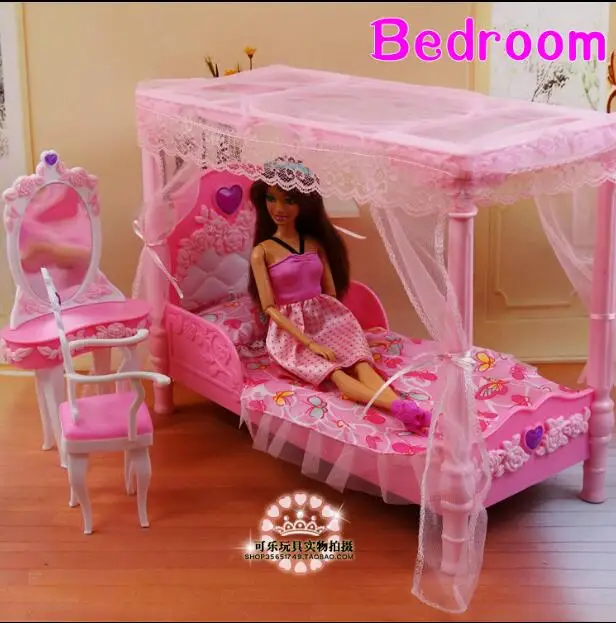 Per Barbie Doll Bed Room Chair Dream House Comò Accessori Per Mobili Per Barbie Princess Bedroom Set Toy