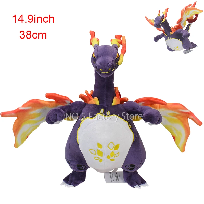 38Cm Pokemon Lucido Charizard Vmax Peluche Anime Figura Kawaii Charizard X & Y Collezione Morbida Bambola Di Pezza Bambini Regalo Di Halloween