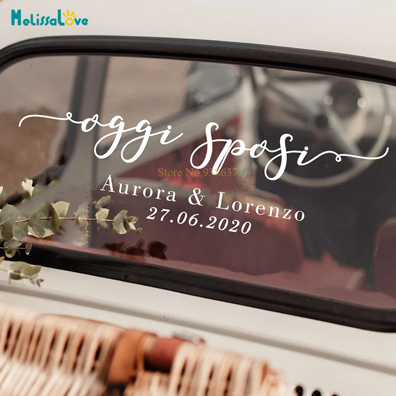 Oggi Sposi Adesivo Per Auto Per Matrimonio Italiano Just Married Ricevimento Di Nozze Segno Di Benvenuto Adesivi In Vinile Rimovibili Ba342