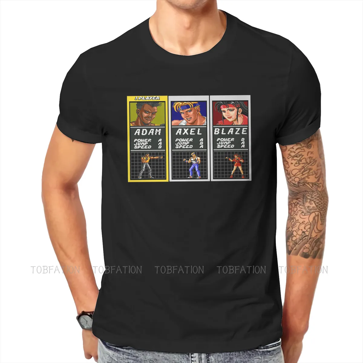 Scegli Il Tuo Combattente Tshirt Girocollo Strade Di Rage Game Fabric Basic T Shirt Uomo Abbigliamento Nuovo Design Fluffy Big Sale