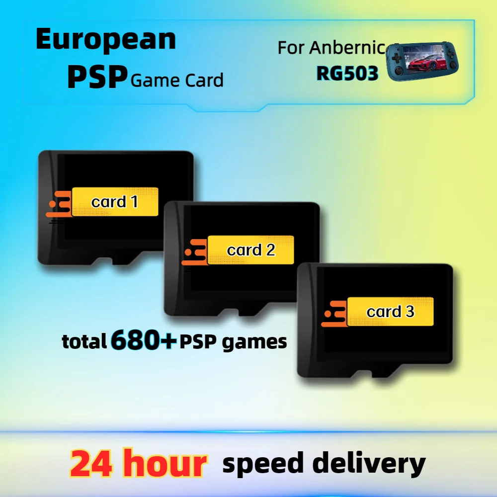 Psp Game Card Per Anbernic Rg503 Versione Europea 680 + Best Collection Simulator Emulator Classic Retro Handheld Open Source