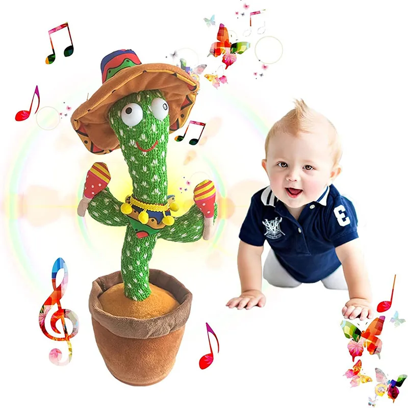 Dancing Cactus Talking Cactus Giocattoli Per Bambini Canta 120 Pezzi Canzoni Musicali Registrazione Caricatore Usb Ripeti Quello Che Dici Regali Per B