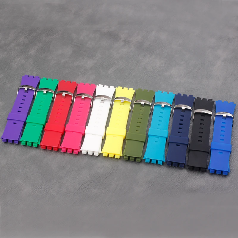 Cinturino In Silicone Da Uomo 24Mm Per Swatch Touch Surb100 Surw102 Surb101 Fibbia Per Cinturino In Gomma Impermeabile Sportiva Da Donna