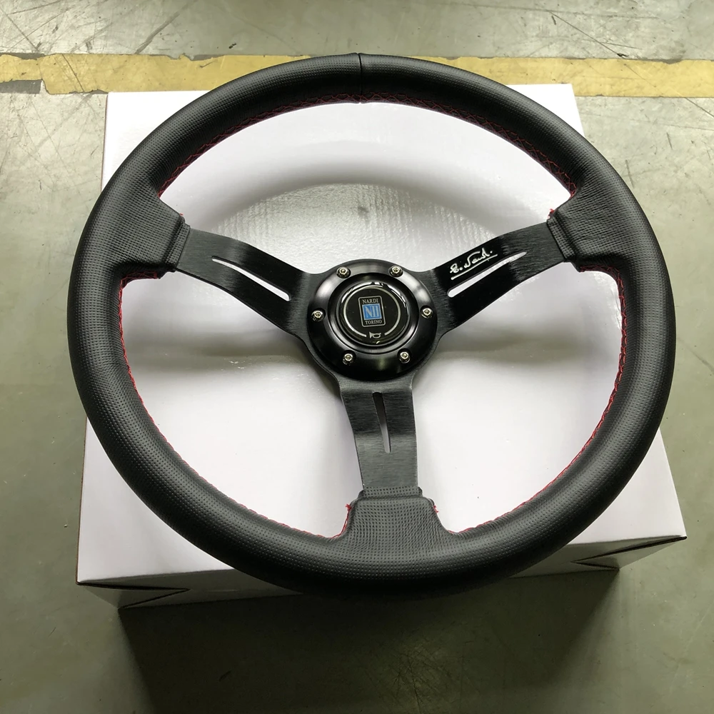 Jdm 350Mm Classico Nardi Volante Universale Auto Drift Fibra Di Cuoio Volante Volantes Per Vw Honda Toyota Bmw Nissan