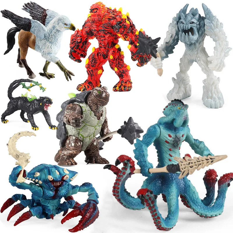 Marine Green Crab Monster Octopus Mitologia Animal Action Figures Western Warcraft Warrior Con Armi Giocattoli In Miniatura Regalo Per Bambini