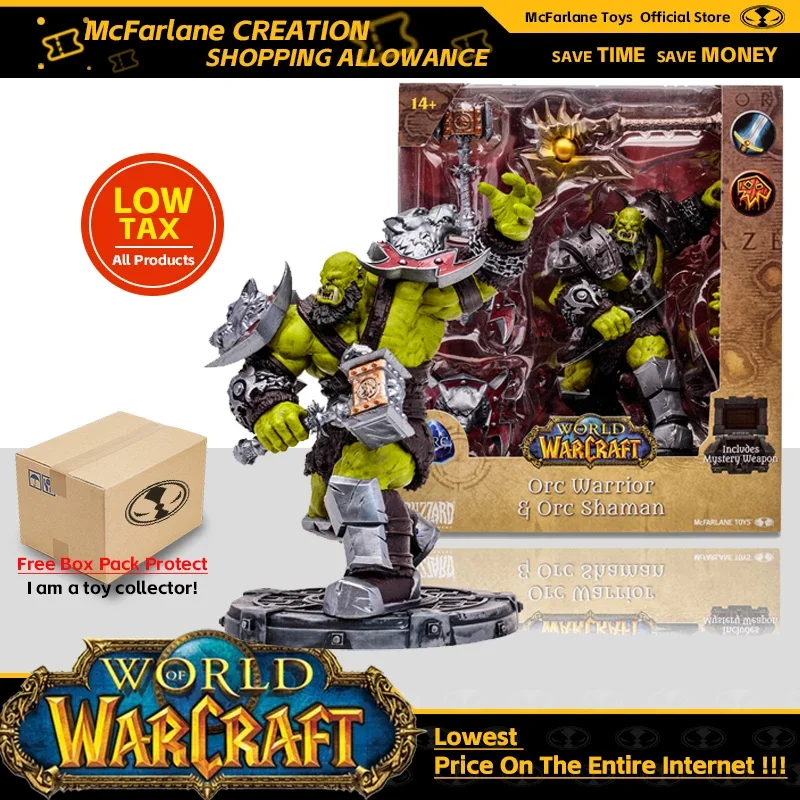 World Of Warcraft Orc Warrior/Shaman 1:12 Scala Posata Figura Orc Warrior & Orc Shaman Mcfarlane Toys Statue