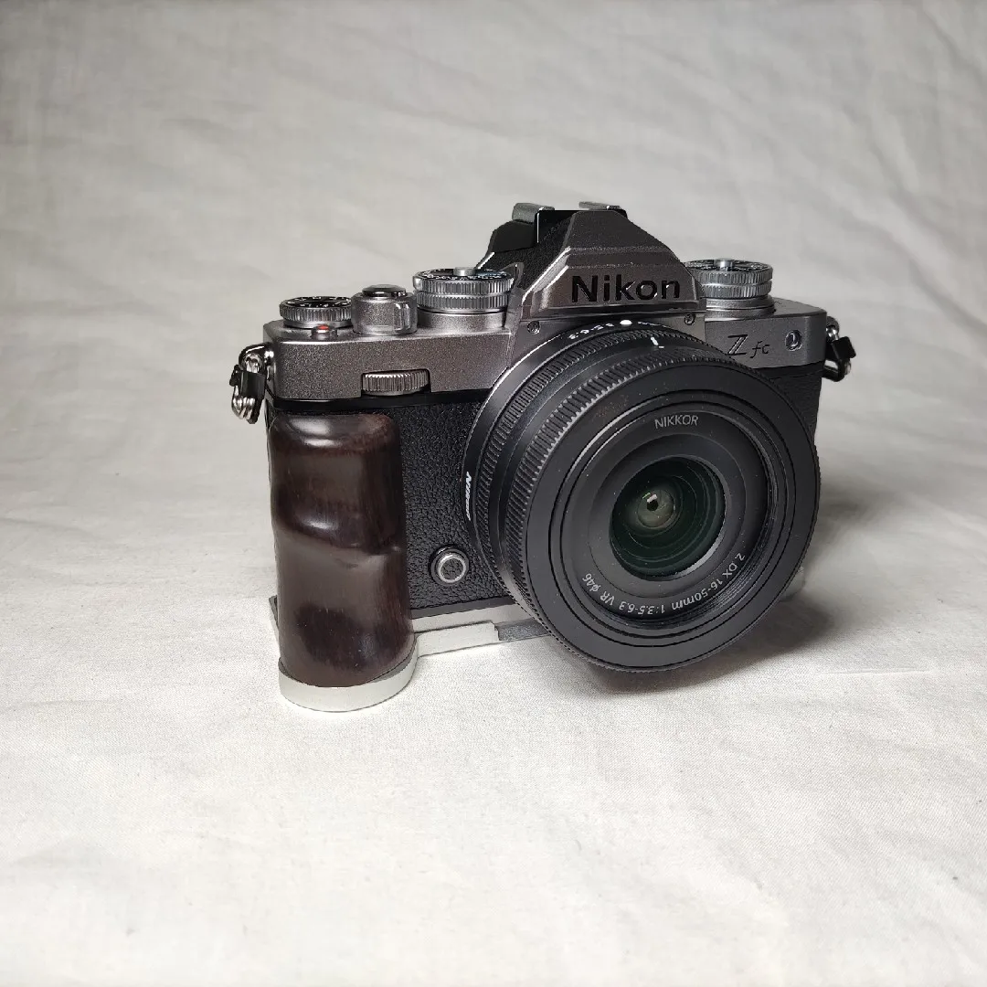 Wooden L Type Bracket Tripod Ball Head Plate Base Grip Handle For Nikon Zfc Z-Fc Camera Accessories Ultra-Light Ebony