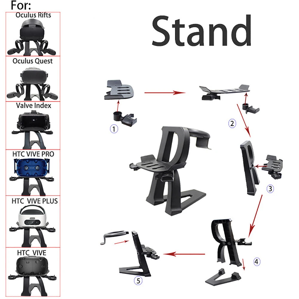Vr Stand Holder Storage Rack Set Per Oculus Quest 2 Vr Headset E Controller Wireless Per Oculus Rift S Per Htc Vive Plus / Pro