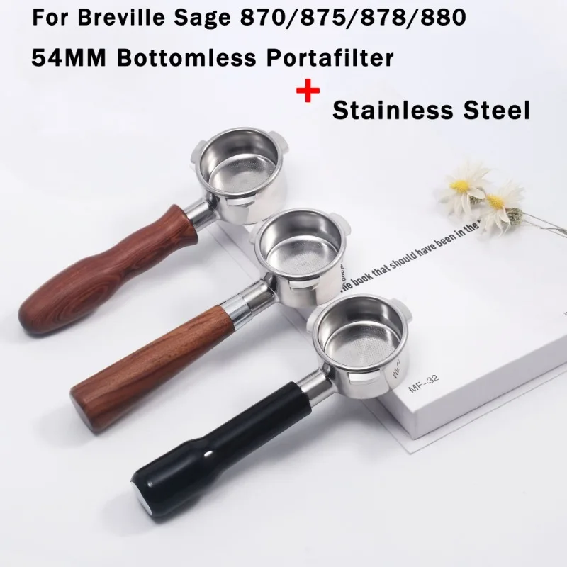 Portafiltro Senza Fondo In Acciaio Inossidabile Da 54Mm Per Breville Sage/870/875/878/880 Caffettiere Manico Modificato Accessori Per Caffè