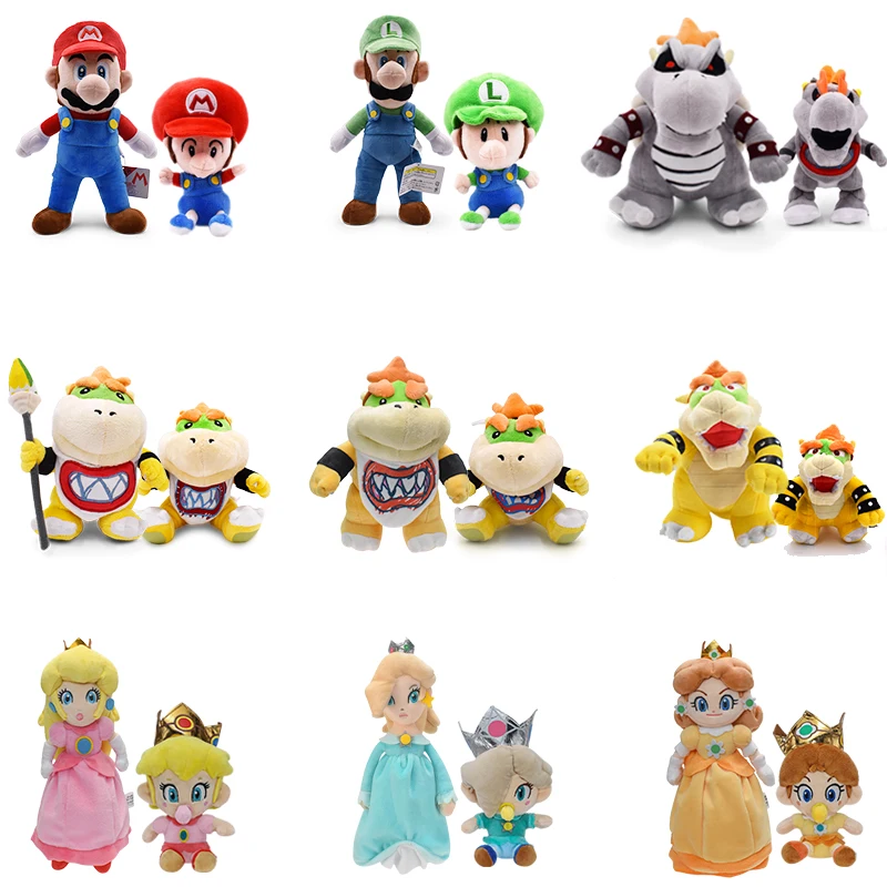 Mario Bros Luigi Plushies Toy Princess Rosalina Peach Daisy Kawaii Baby Periodo Bambole Ripiene Bowser Jr. Regali Per Bambole Genitore-Figlio