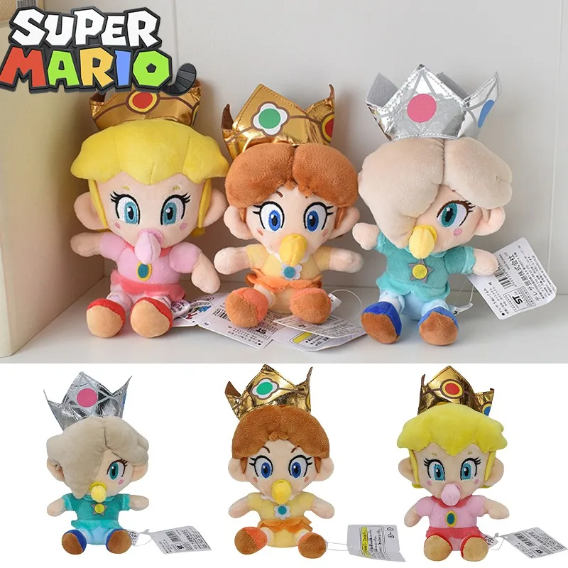 Super Mario Genuine 17Cm Cartoon Princess Peach Baby Peluche Playthings Bambini Anime Figure Daisy Rosalina Ripiene Playthings