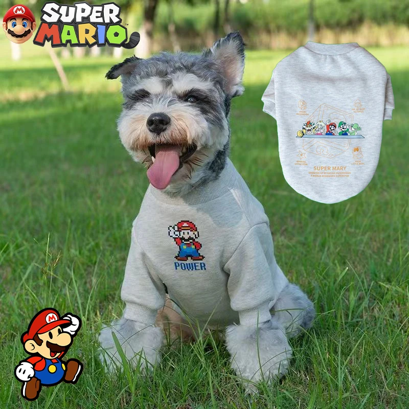 Super Mario Pet Dog Cappotti Puppy Cat Costumes Small Dog Pomeranian Schnauzer Abbigliamento Invernale Caldo Kawaii Pet Giacche Forniture