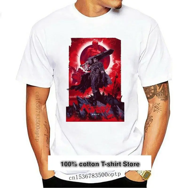 Camiseta De Manga Corta Para Hombre, De Algodon, Nuevo Rojo, Berserk Eclipse, Anime
