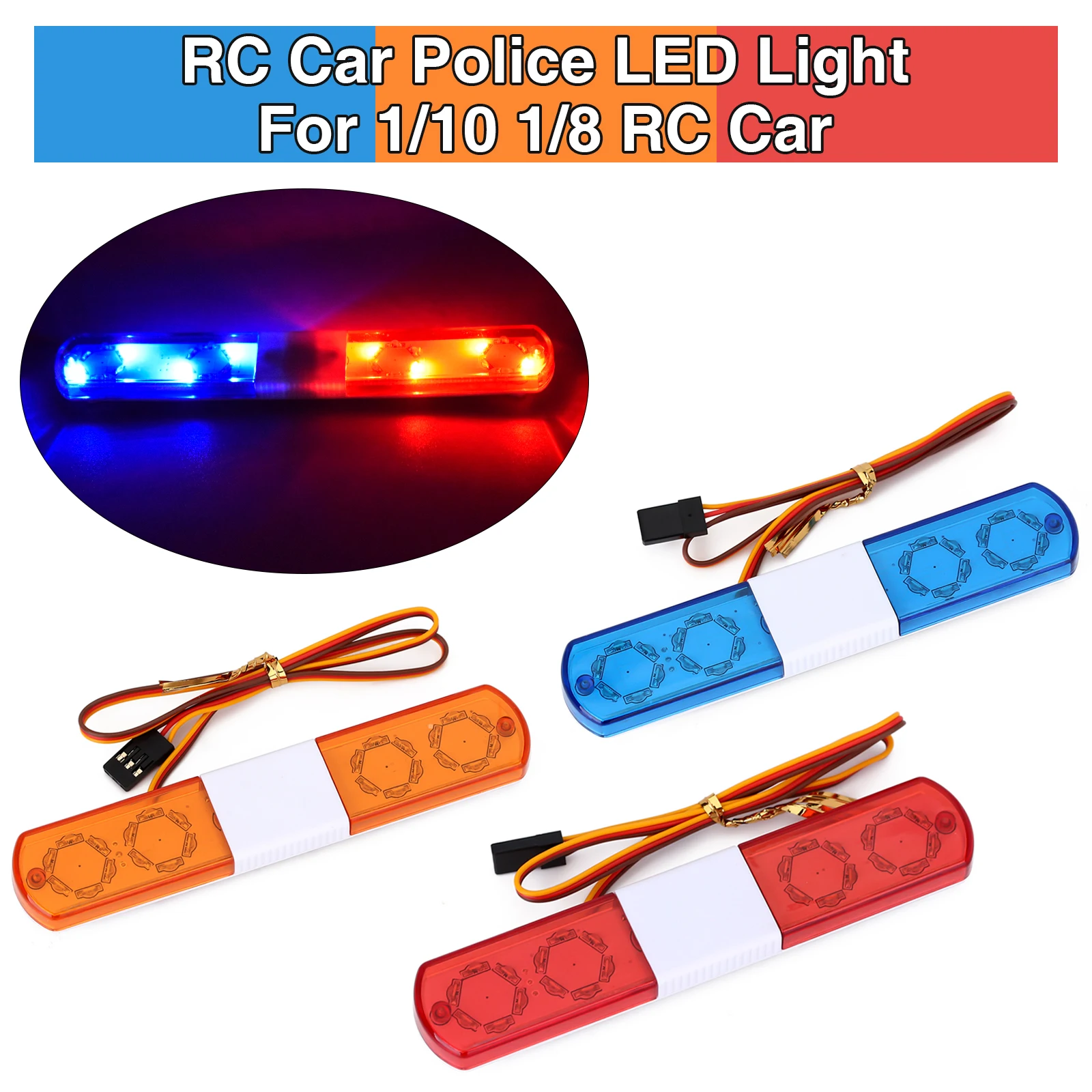 Rc Light Rc Car Light Lampeggiante Multifunzione Led Polizia Luce Allarmante Per 1/10 1/8 Hsp Kyosho Traxxas Rc Car
