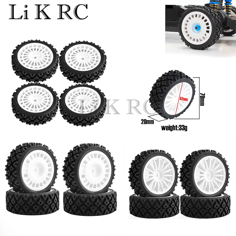 4Pc Cerchioni In Plastica Mozzo Ruote In Gomma Pneumatici Per Rc 1/10 Su Strada Rally Tamiya Hsp Hpi Kyosho Tamiya Xv-01 Xv-02 Automodelli
