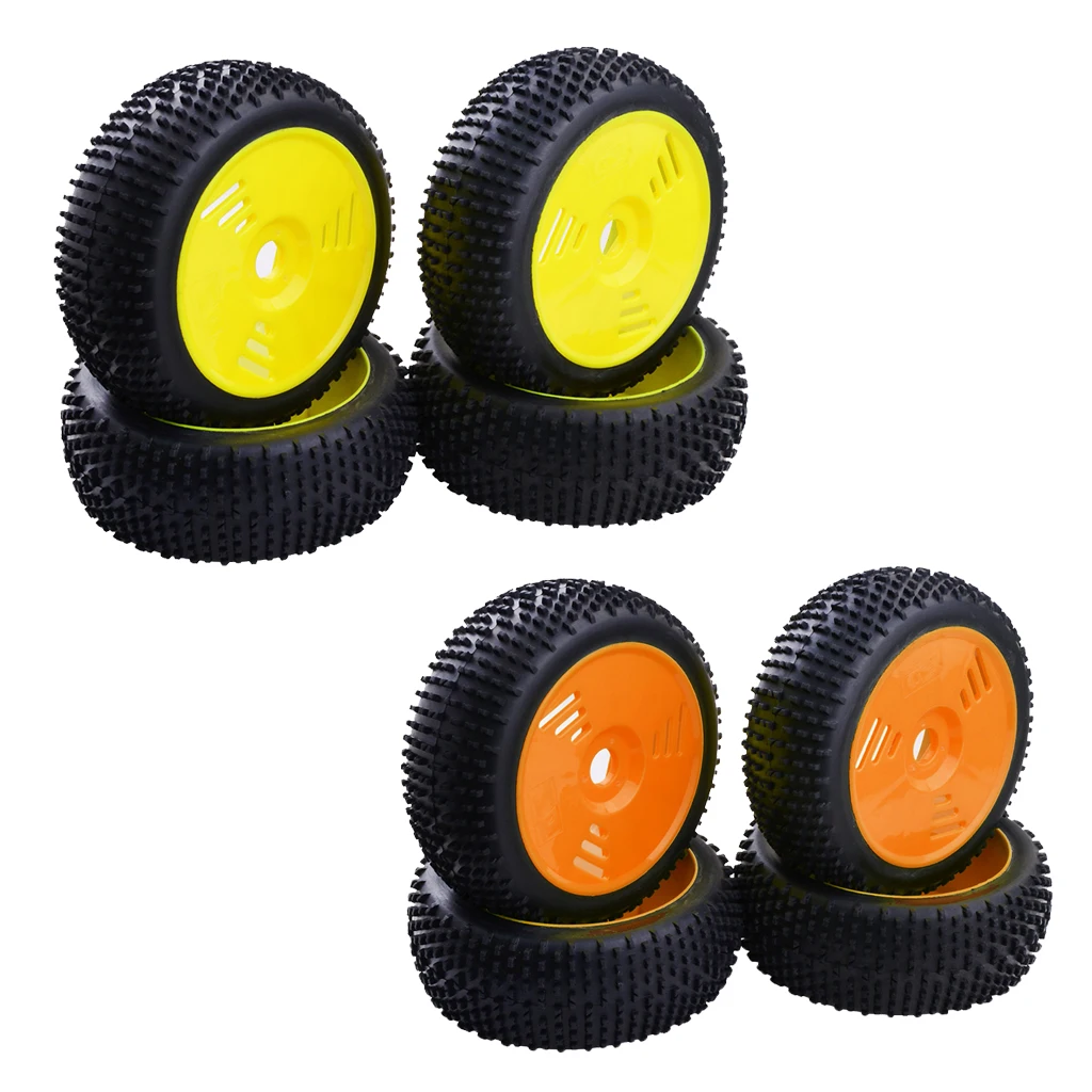 4 Pezzi 17Mm Mozzo Cerchione E Pneumatici In Gomma Pneumatici Per Hsp, Kyosho, Hongnor, Hpi, Team Losi, Redcat, Fs 1:8 Rc Buggy Truggy