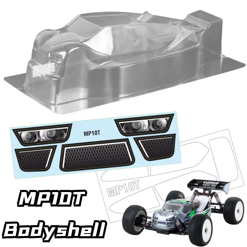 1/8 Rc Pc Shell Body Fit Kyosho 1/8 Mp10T Truggy Off-Road 1.0Mm Di Spessore Con Adesivo