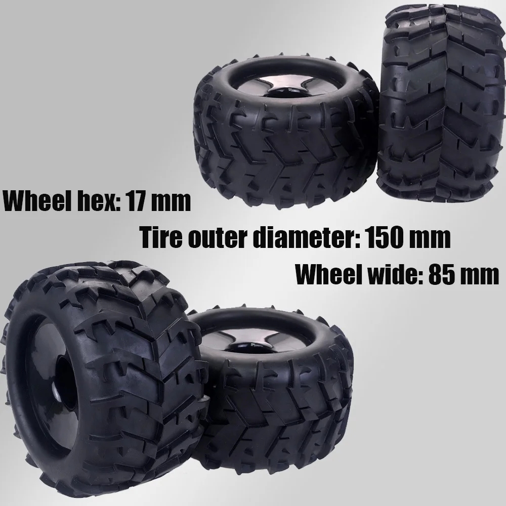 2/4 Pz 17Mm Mozzo Esagonale 150Mm Pneumatici Ruota Per Redcat Hsp Kyosho Hobao Hongnor 1/8 Truggy Monster Truck Truggy