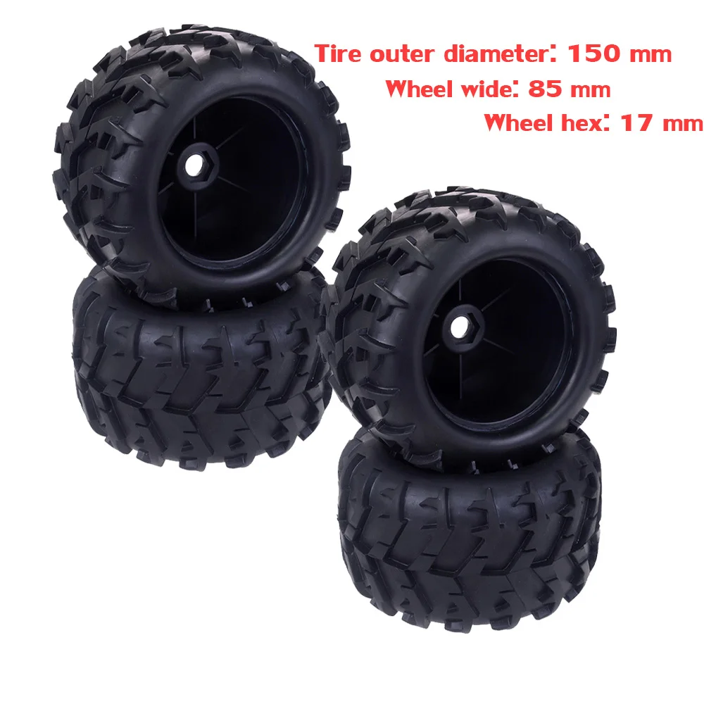 Zd Racing 2/4Pcs Rc Pneumatici Per Ruote 150Mm Monster Truck Tire 17Mm Hex Hub Per 1/8 Rc Car Truggy Wltoys Kyosho Hsp Hobao