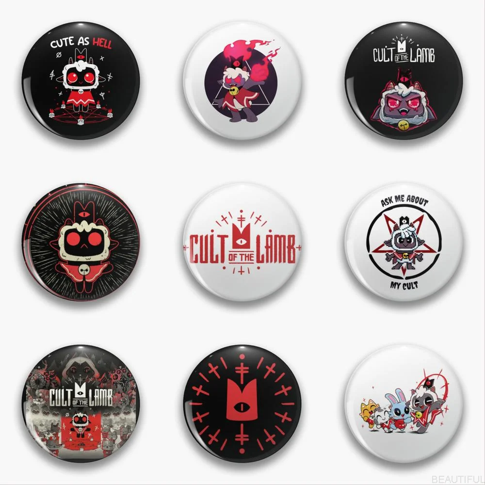 Cult Of The Lamb Cute Pines Spille Anime Spille In Metallo Per Zaini Spilla In Metallo
