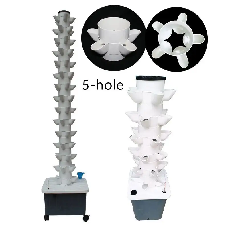 Sistema Di Coltivazione Idroponica A 5 Fori Giardino Balcone Fioriere A Torre Verticale Fai Da Te Cultura Senza Suolo Grow Pot Kit Tazze Staccabili