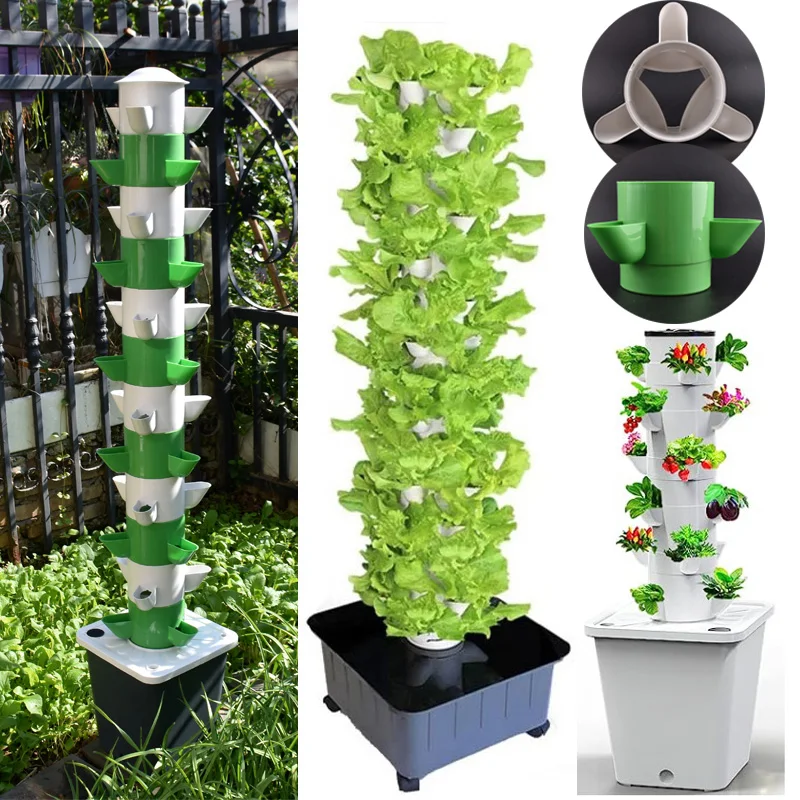 Torre Idroponica Verticale Serra Giardino Indoor Soilless Culture Growing System Torre Verticale Veg Planter Grow Pot Kit